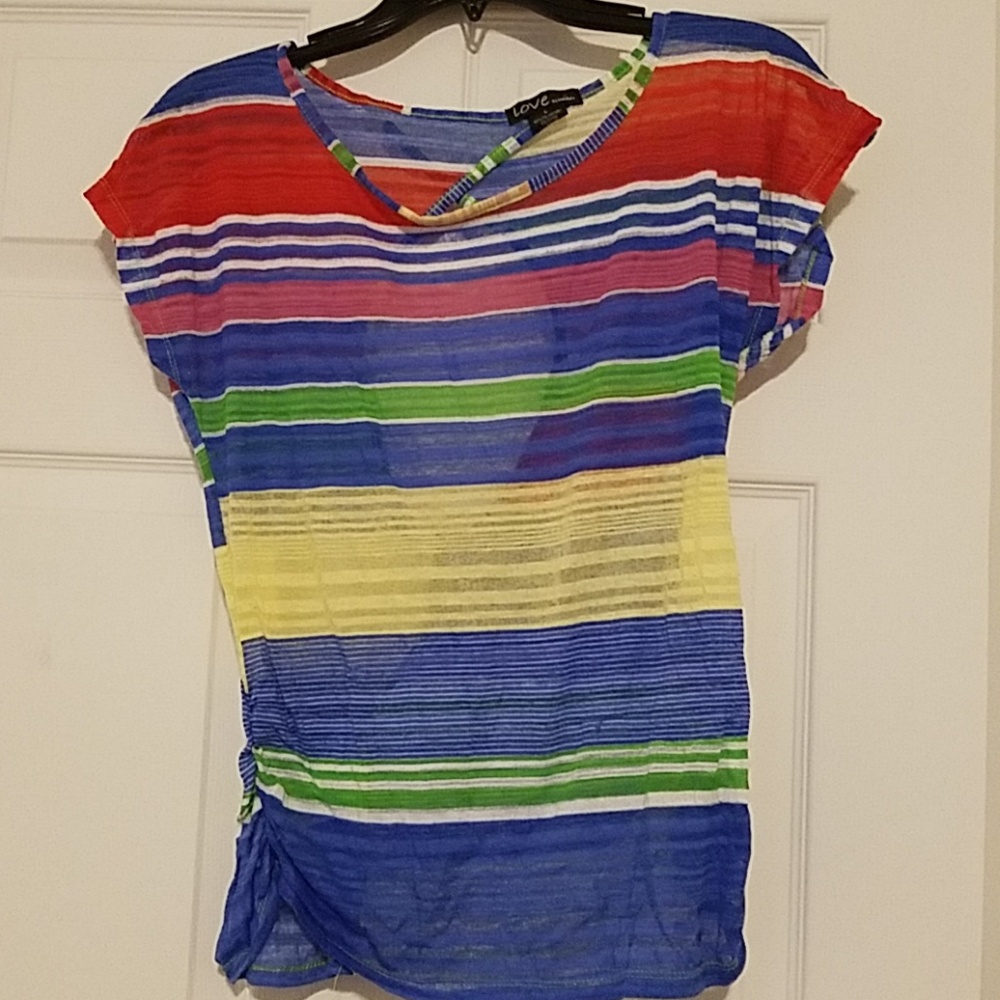 Colorful striped tee top